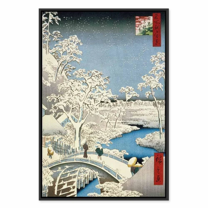 Obraz - Utagawa Hiroshige – Most Meguro Drum i Wzgórze Zachodzącego Słońca