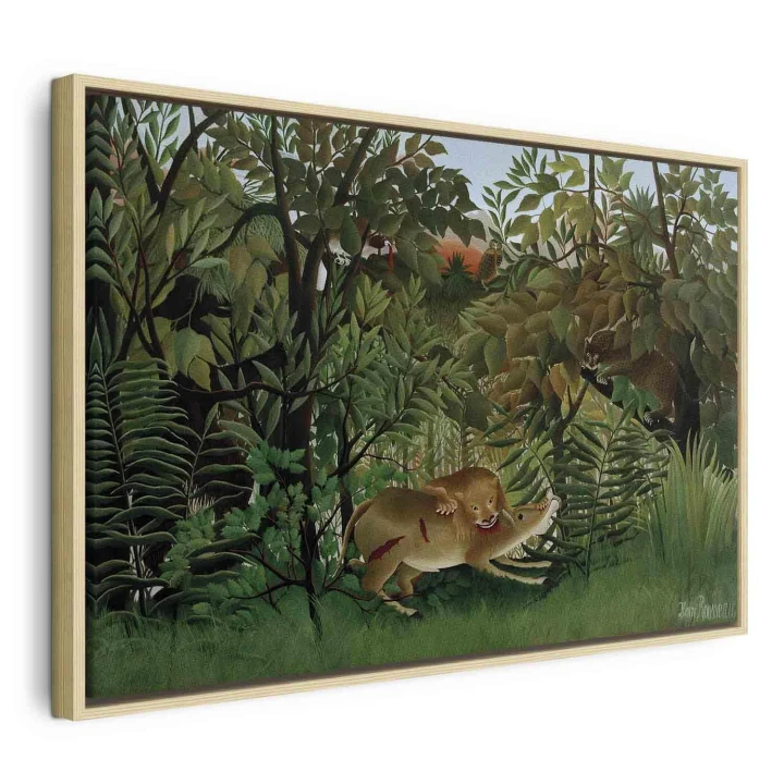 Obraz - Henri Rousseau – Le Lion ayant faim se jette sur l'Antilope
