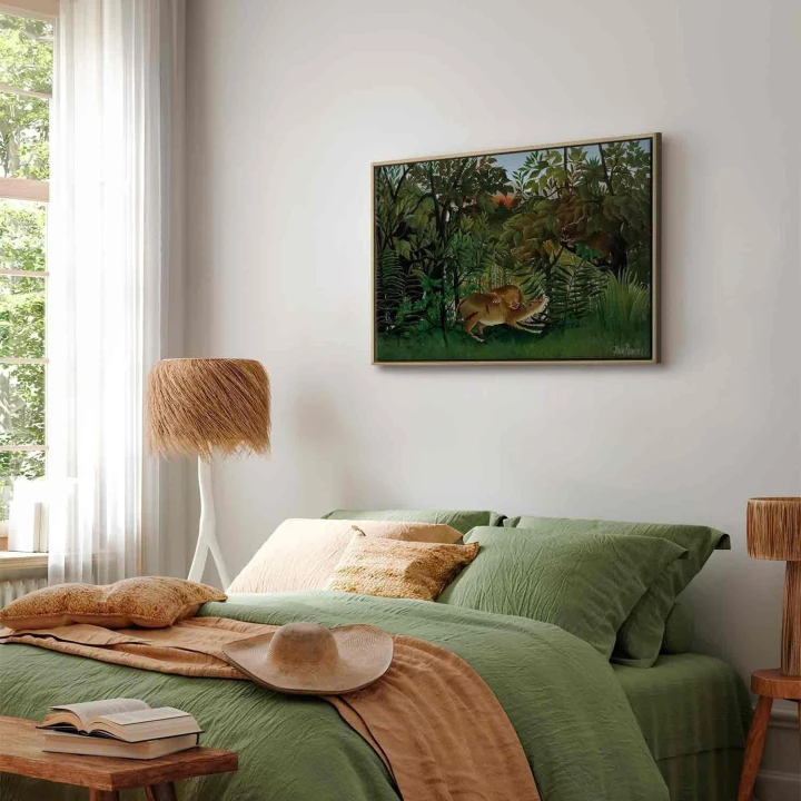 Obraz - Henri Rousseau – Le Lion ayant faim se jette sur l'Antilope