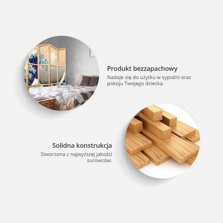 Parawan japoński - Bukieciki - egzotyczne kwiaty i liście na szaro - zielonym tle