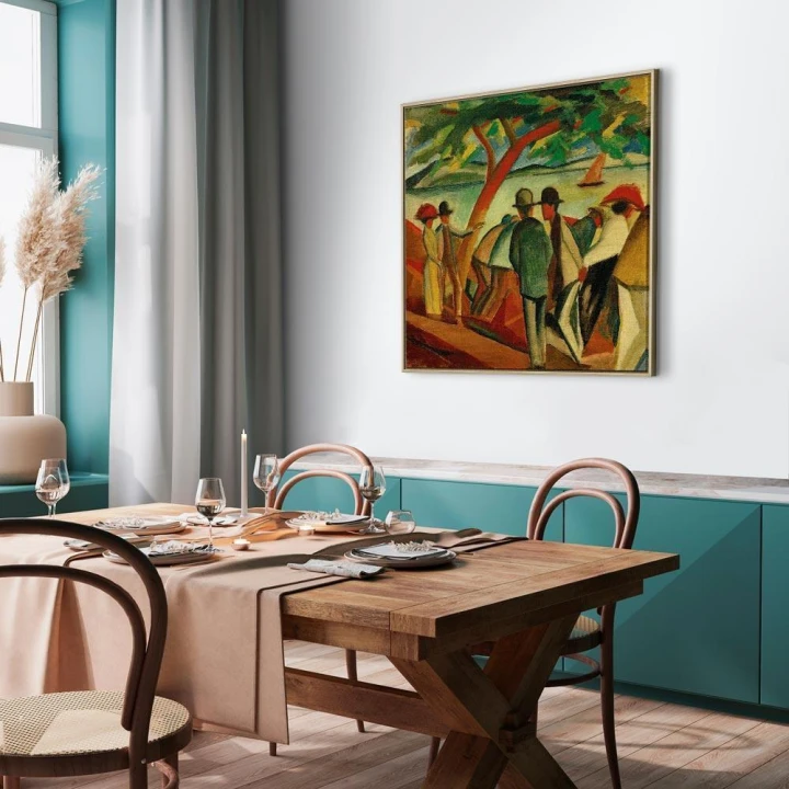 Obraz - August Macke – Spacerowicze nad jeziorem