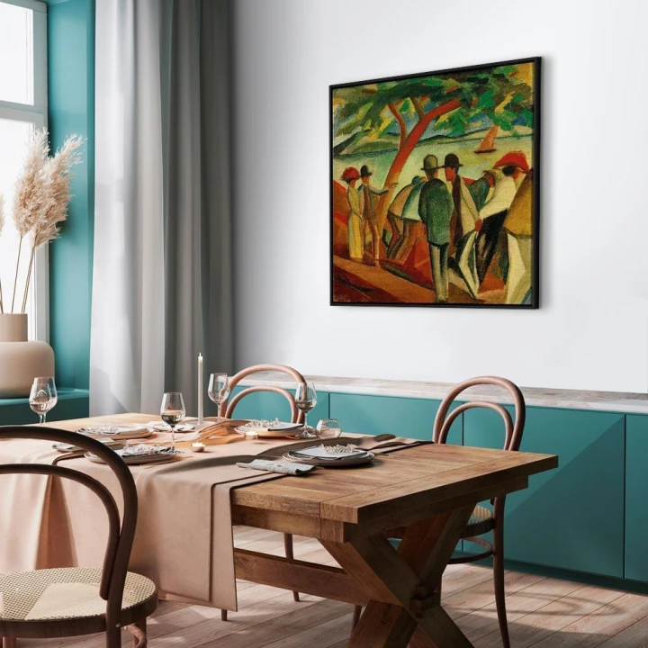 Obraz - August Macke – Spacerowicze nad jeziorem