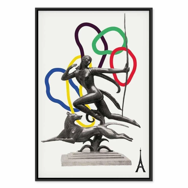 Obraz - Kobieta z psem - ilustracja