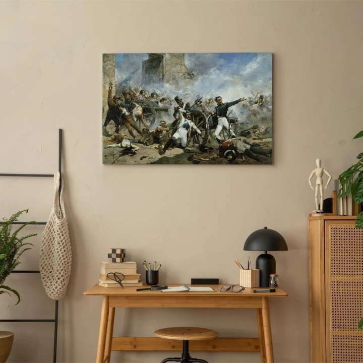 Obraz - Joaquín Sorolla y Bastida – Śmierć Pedro Velarde y Santillána podczas obrony koszar artyleryjskich Monteleon