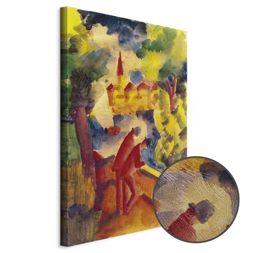 Obraz - August Macke – Mężczyźni na drodze nad jeziorem