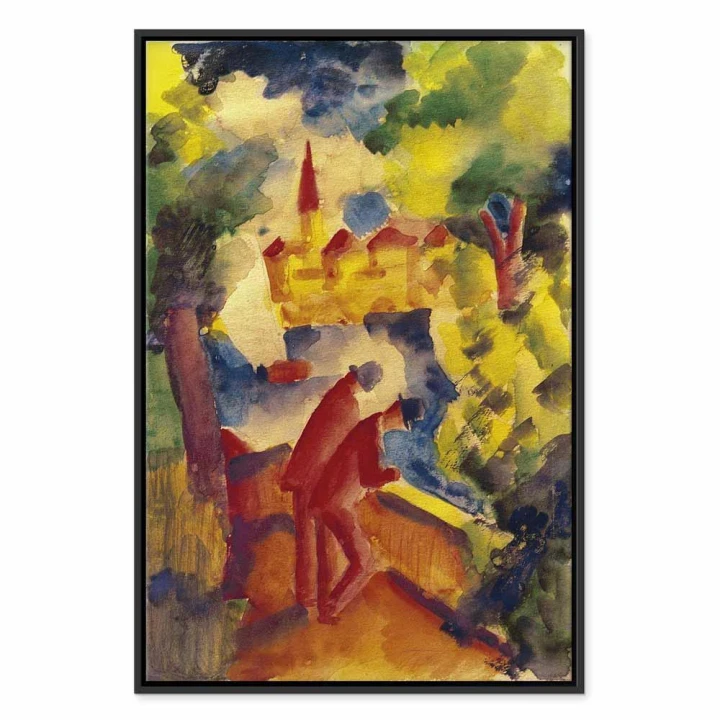 Obraz - August Macke – Mężczyźni na drodze nad jeziorem