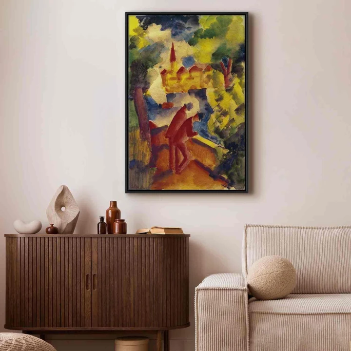 Obraz - August Macke – Mężczyźni na drodze nad jeziorem