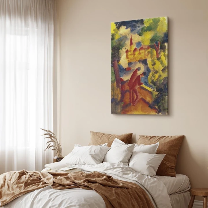 Obraz - August Macke – Mężczyźni na drodze nad jeziorem