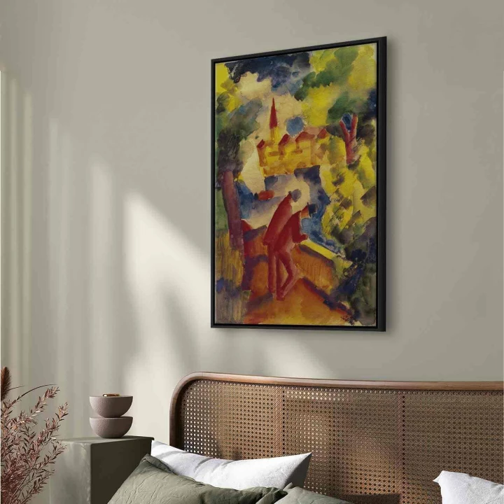 Obraz - August Macke – Mężczyźni na drodze nad jeziorem