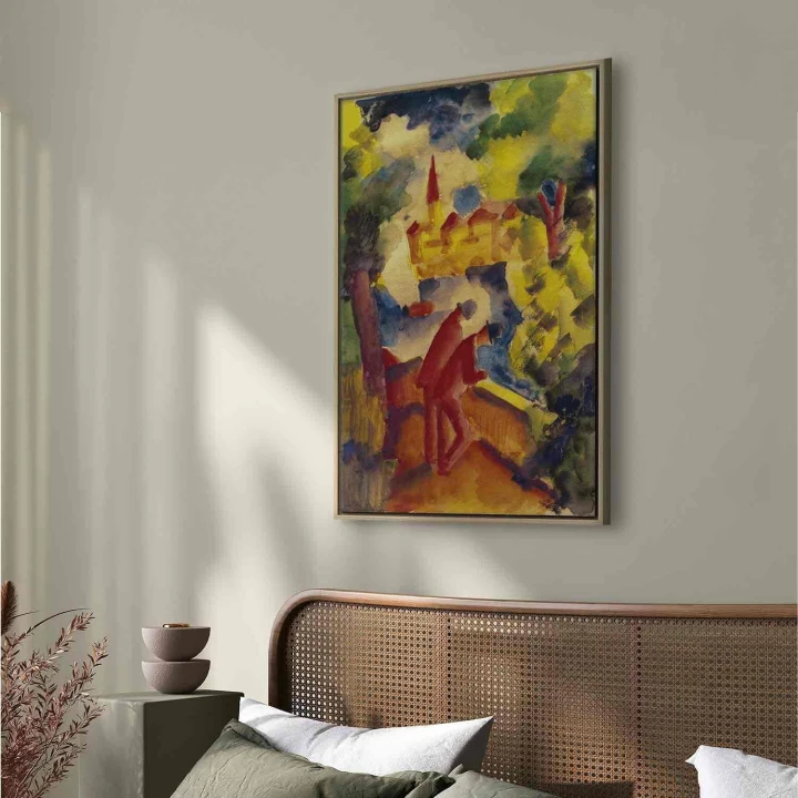 Obraz - August Macke – Mężczyźni na drodze nad jeziorem