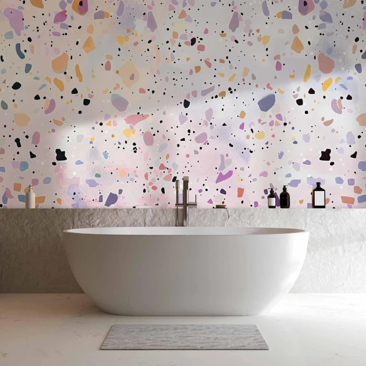 Fototapeta - Lastriko w stylu confetti fioletowo-różowy kolorowy wzór