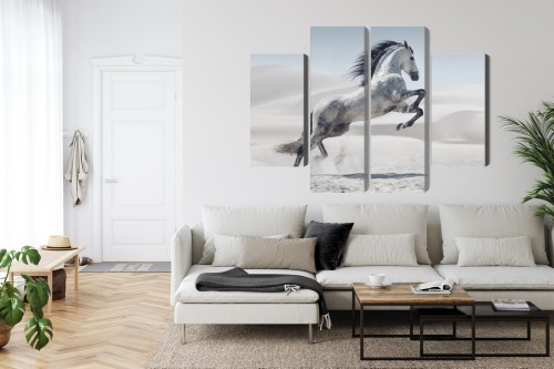 Obraz Wieloczęściowy Koń Na Pustyni 3D