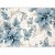 Fototapeta - Turkusowe kwiaty w retro klimacie - florystyczne ornamenty