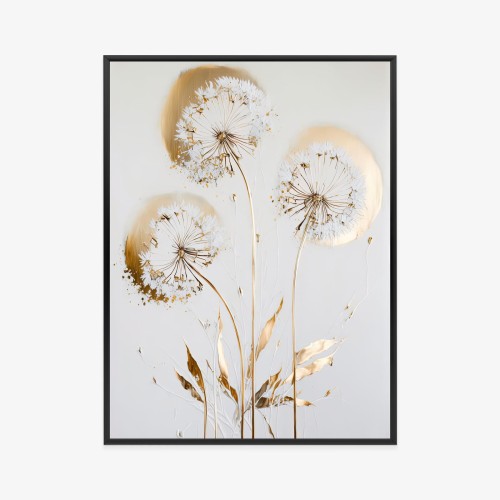 Plakat Złote Mniszki Lekarskie Na Jasnym Tle