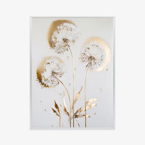 Plakat Złote Mniszki Lekarskie Na Jasnym Tle