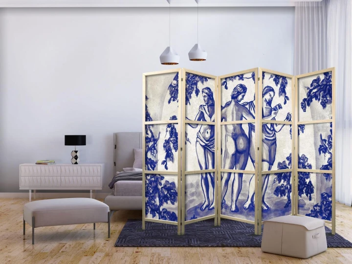 Parawan japoński - Trzy Gracje - kobiety wśród winorośli inspirowane malarstwem antycznym