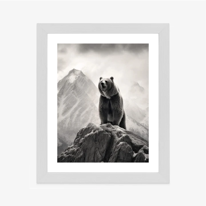 Plakat Niedźwiedź Grizzly Na Wysokiej Skale
