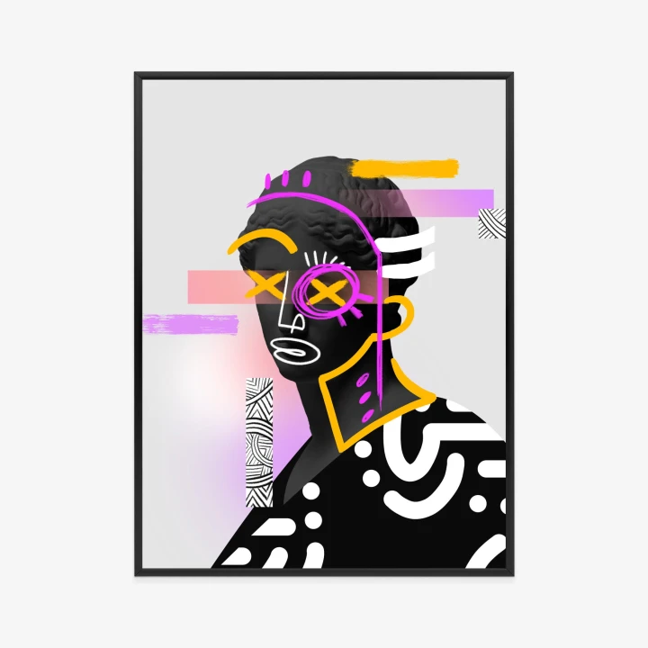 Plakat Antyczna Rzeźba Surrealistyczny Kolaż Współczesny