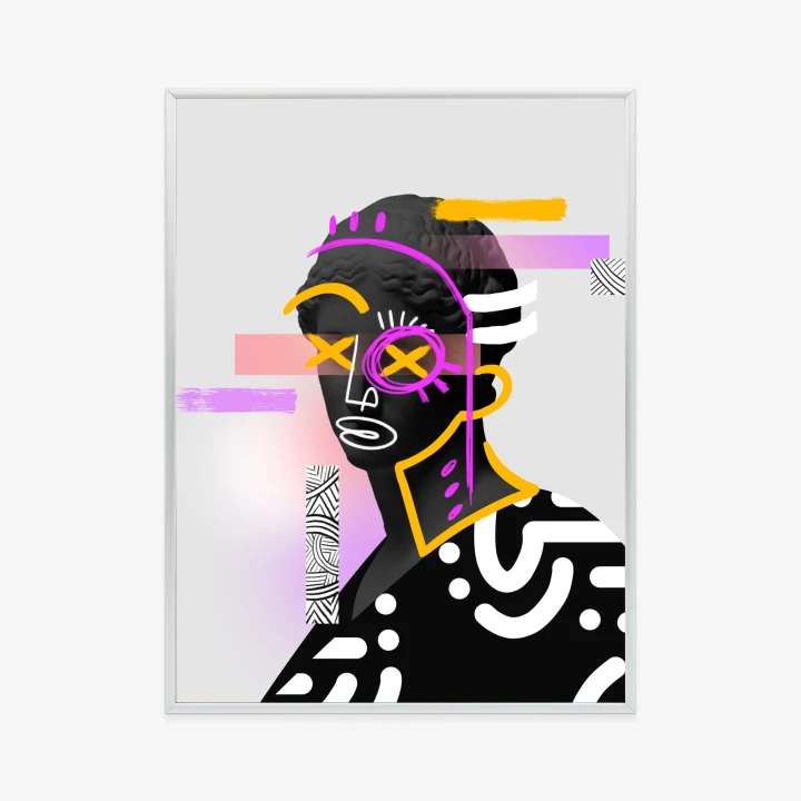 Plakat Antyczna Rzeźba Surrealistyczny Kolaż Współczesny