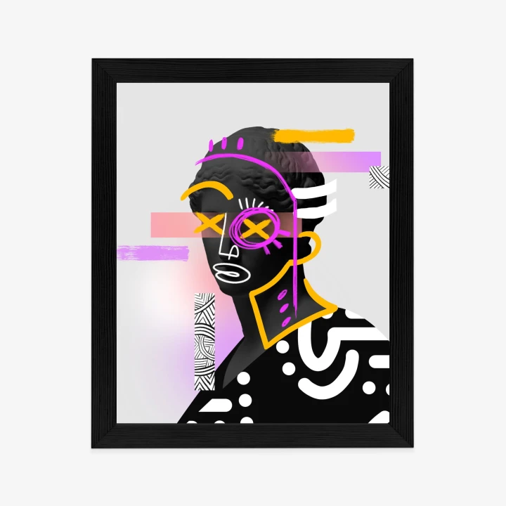 Plakat Antyczna Rzeźba Surrealistyczny Kolaż Współczesny