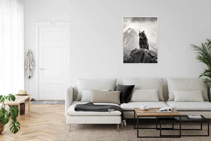 Plakat Niedźwiedź Grizzly Na Wysokiej Skale