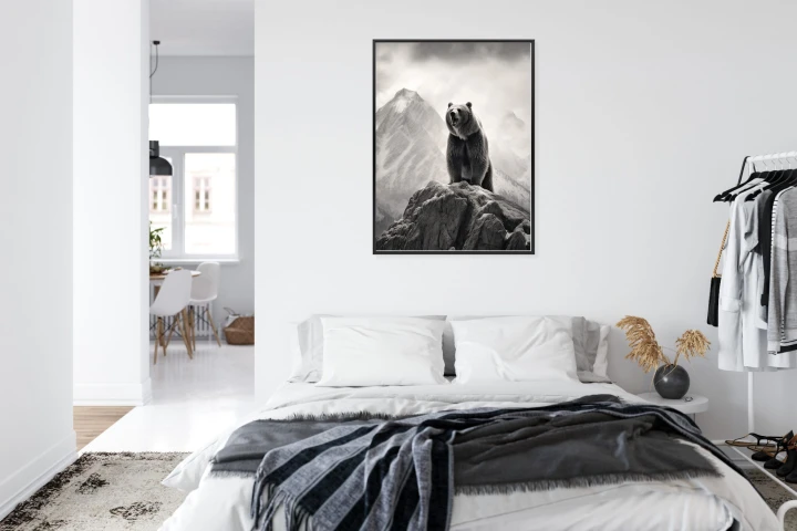 Plakat Niedźwiedź Grizzly Na Wysokiej Skale
