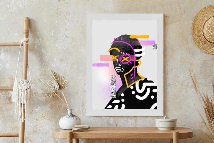 Plakat Antyczna Rzeźba Surrealistyczny Kolaż Współczesny