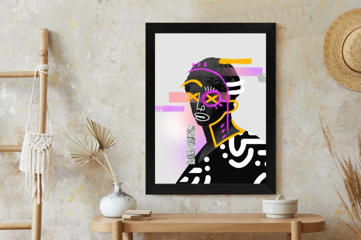 Plakat Antyczna Rzeźba Surrealistyczny Kolaż Współczesny