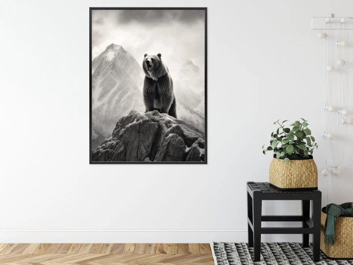 Plakat Niedźwiedź Grizzly Na Wysokiej Skale