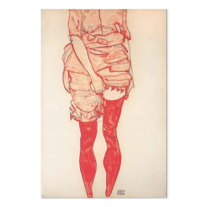 Obraz - Egon Schiele – Stojąca kobieta w czerwieni