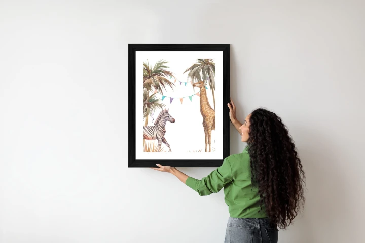 Plakat Safari Ze Słoniem Małpą Lampartem I Żyrafą