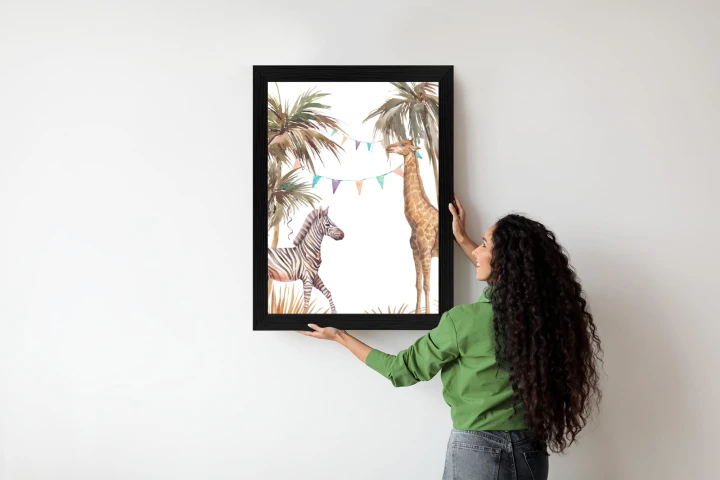 Plakat Safari Ze Słoniem Małpą Lampartem I Żyrafą