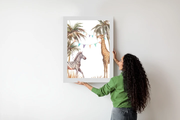 Plakat Safari Ze Słoniem Małpą Lampartem I Żyrafą