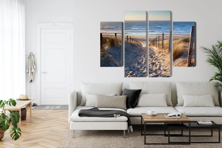 Obraz Wieloczęściowy Plaża Nad Morzem Północnym 3D