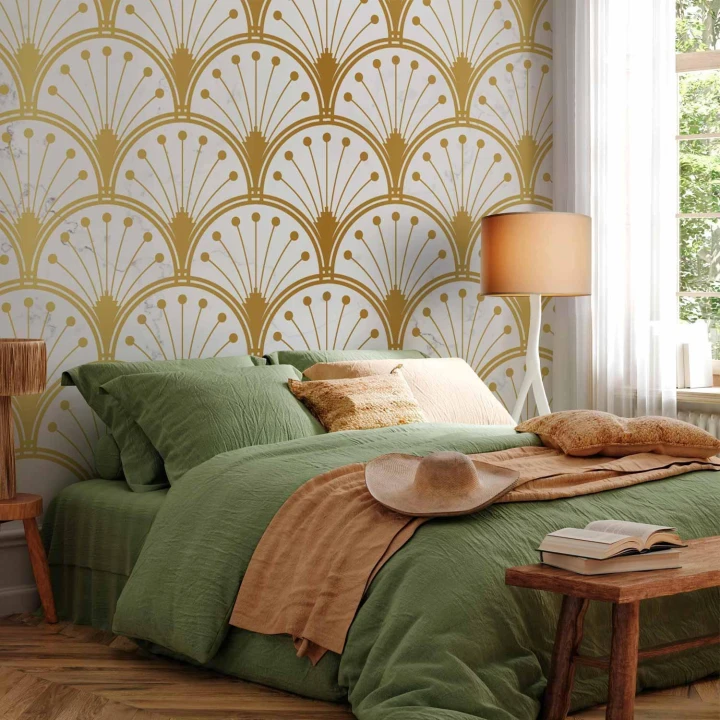 Fototapeta - Złoto i marmur wzór inspirowany art deco