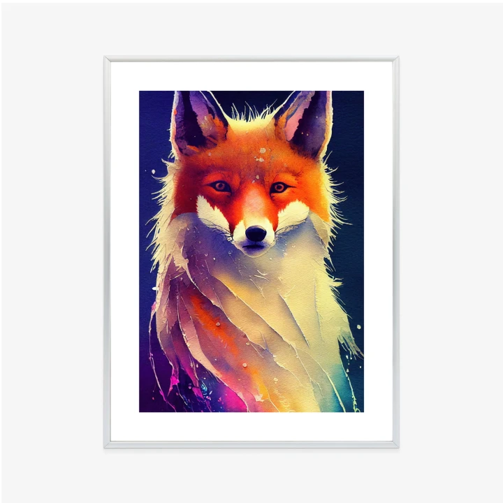 Plakat Beautiful Fine Art Portrait Of Red Fox. Generated By Ai, Is Not Based On Any Original Image, Character Or Person