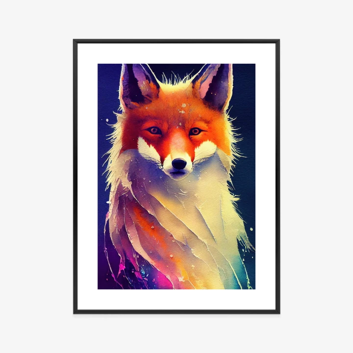 Plakat Beautiful Fine Art Portrait Of Red Fox. Generated By Ai, Is Not Based On Any Original Image, Character Or Person