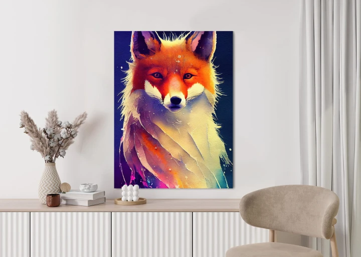 Plakat Beautiful Fine Art Portrait Of Red Fox. Generated By Ai, Is Not Based On Any Original Image, Character Or Person