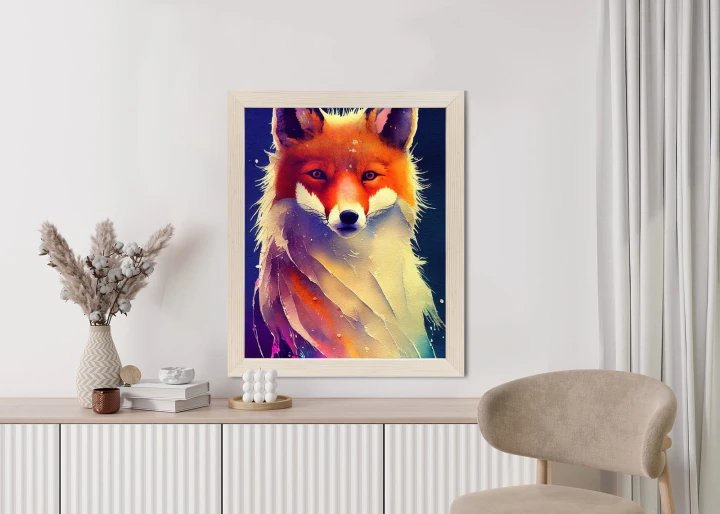 Plakat Beautiful Fine Art Portrait Of Red Fox. Generated By Ai, Is Not Based On Any Original Image, Character Or Person