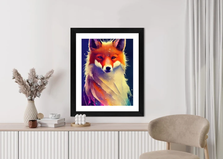 Plakat Beautiful Fine Art Portrait Of Red Fox. Generated By Ai, Is Not Based On Any Original Image, Character Or Person