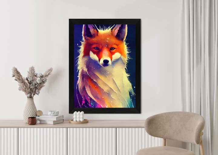 Plakat Beautiful Fine Art Portrait Of Red Fox. Generated By Ai, Is Not Based On Any Original Image, Character Or Person