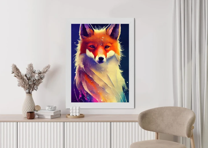 Plakat Beautiful Fine Art Portrait Of Red Fox. Generated By Ai, Is Not Based On Any Original Image, Character Or Person
