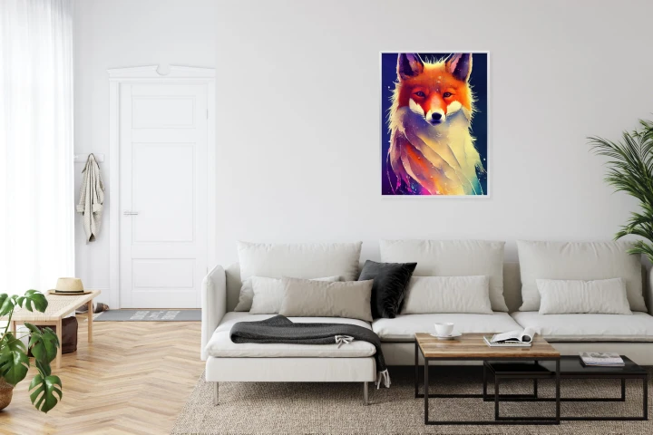 Plakat Beautiful Fine Art Portrait Of Red Fox. Generated By Ai, Is Not Based On Any Original Image, Character Or Person
