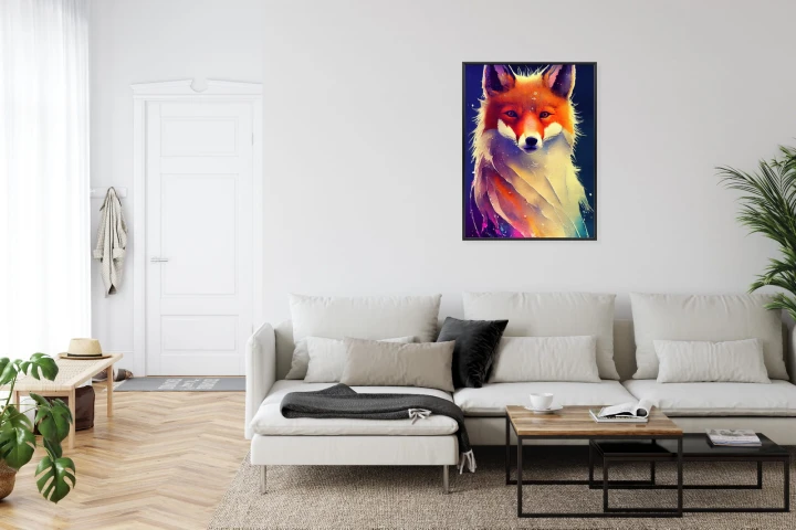 Plakat Beautiful Fine Art Portrait Of Red Fox. Generated By Ai, Is Not Based On Any Original Image, Character Or Person