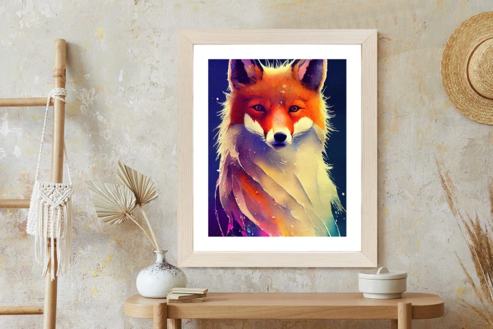 Plakat Beautiful Fine Art Portrait Of Red Fox. Generated By Ai, Is Not Based On Any Original Image, Character Or Person