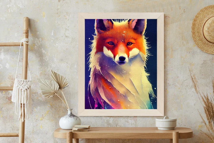 Plakat Beautiful Fine Art Portrait Of Red Fox. Generated By Ai, Is Not Based On Any Original Image, Character Or Person