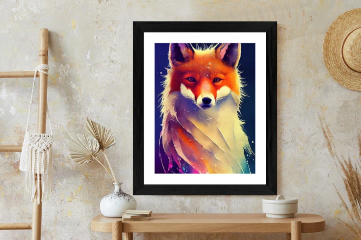Plakat Beautiful Fine Art Portrait Of Red Fox. Generated By Ai, Is Not Based On Any Original Image, Character Or Person