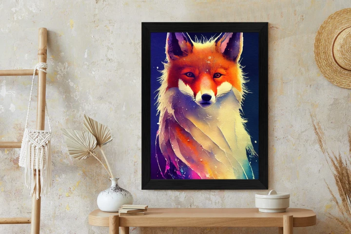 Plakat Beautiful Fine Art Portrait Of Red Fox. Generated By Ai, Is Not Based On Any Original Image, Character Or Person