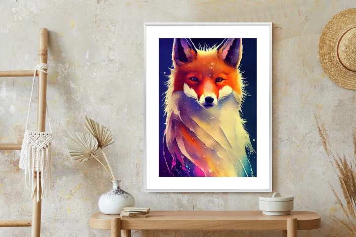 Plakat Beautiful Fine Art Portrait Of Red Fox. Generated By Ai, Is Not Based On Any Original Image, Character Or Person