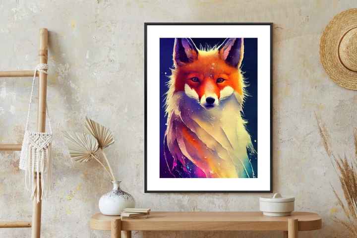 Plakat Beautiful Fine Art Portrait Of Red Fox. Generated By Ai, Is Not Based On Any Original Image, Character Or Person